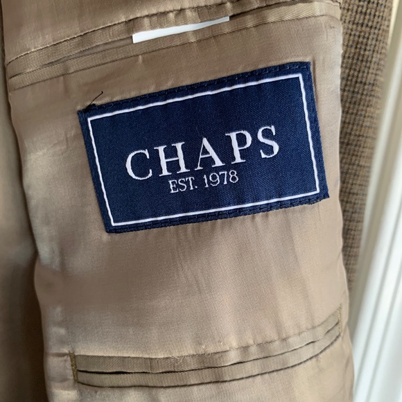 Chaps 100% Wool Blazer Sport Coat Jacket Sz.44L Brown Tweed Pattern 2 Button - Picture 7 of 10